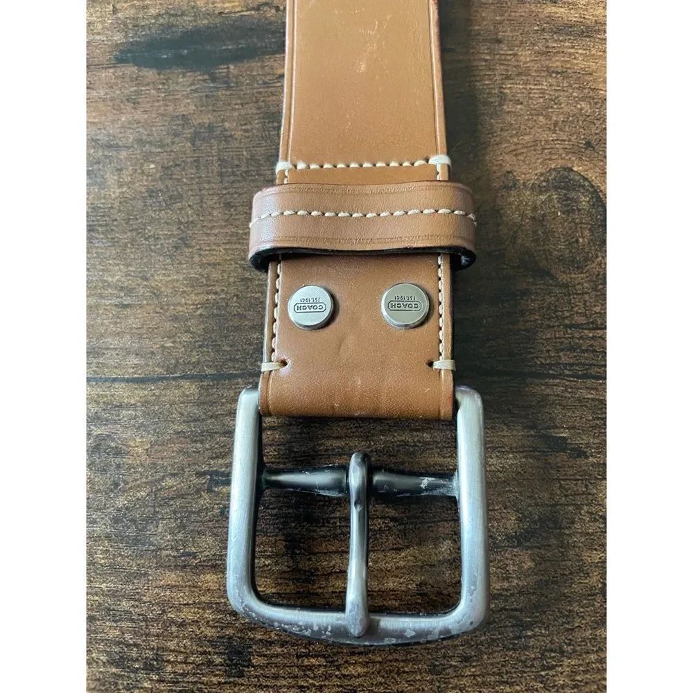 Vintage Coach Men’s Leather Belt in Natural Tan Size 38